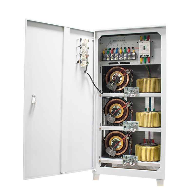 90KVA Tiga Fase Voltage Stabilizer Otomatis Voltage Regulator dengan Servo Motor Teknologi untuk Mesin Laser-cutting
