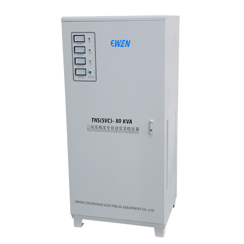 Stabilisator Tegangan Tiga Fase 80KVA 80KW Regulator Tegangan Otomatis dan Stabilisator untuk Penggunaan Industri